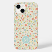 Pastel  Spring Floral Pattern Monogram Case-Mate iPhone Case (Achterkant)
