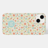 Pastel  Spring Floral Pattern Monogram Case-Mate iPhone Case (Achterkant (horizontaal))