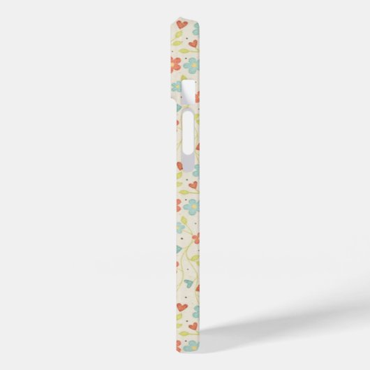 Pastel Spring Floral Pattern Monogram Case-Mate iPhone Case (Achterkant / Links)