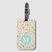 Pastel Spring Floral Pattern Monogram Lugga Bagagelabel (Voorkant (verticaal))