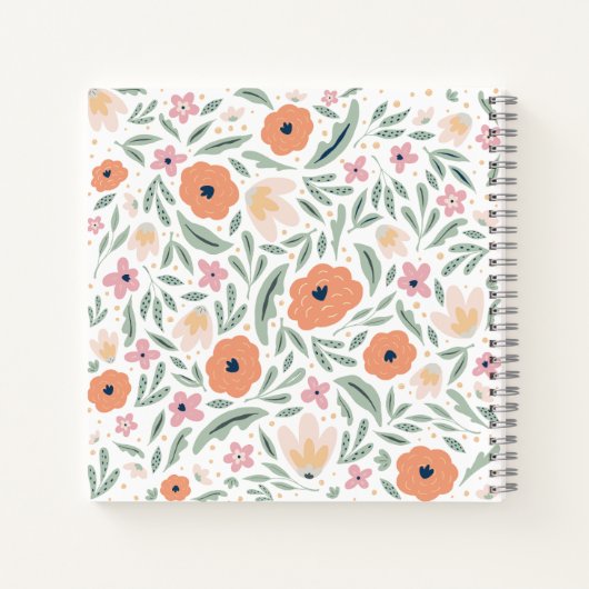 Pastel Spring Floral Pattern Notitieboek (Achterkant)