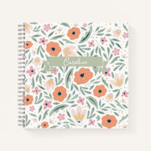 Pastel Spring Floral Pattern Notitieboek