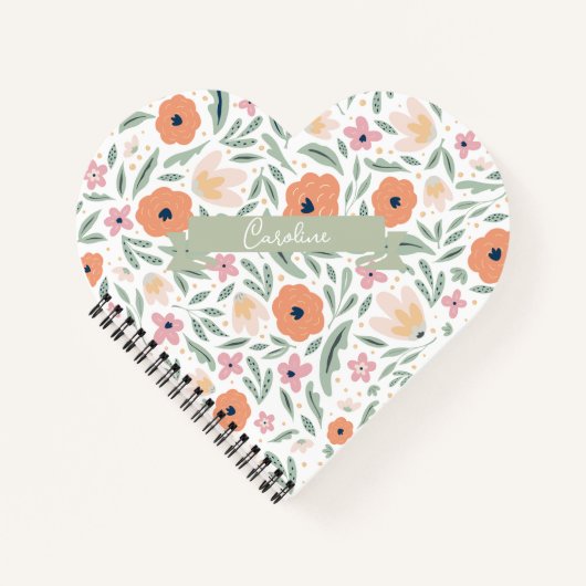 Pastel Spring Floral Pattern Notitieboek (Voorkant)