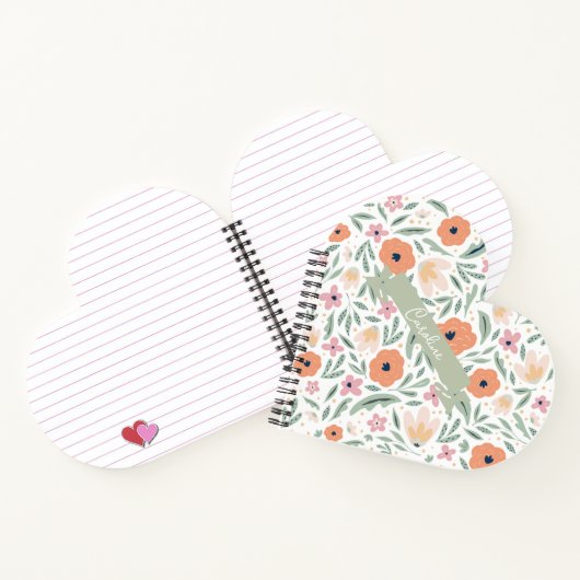 Pastel Spring Floral Pattern Notitieboek (Binnen)