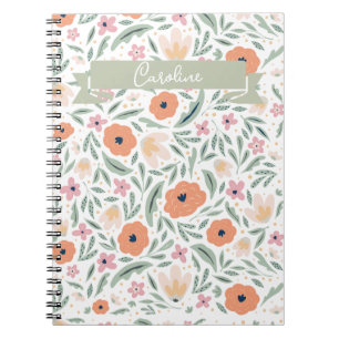 Pastel Spring Floral Pattern Notitieboek