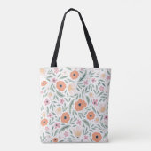 Pastel Spring Floral Pattern Tote Bag (Achterkant)