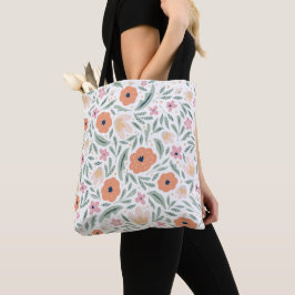 Pastel Spring Floral Pattern Tote Bag