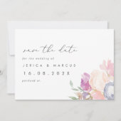 Pastel Spring Floral Wedding Save the Date (Voorkant)