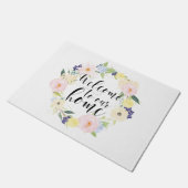 Pastel Spring Floral weest welkom in ons huis Deurmat (Schuin)