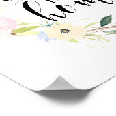 Pastel Spring Floral weest welkom in ons huis Poster (Hoek)