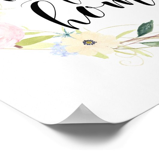 Pastel Spring Floral weest welkom in ons huis Poster (Hoek)