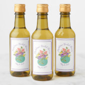 Pastel Spring Floral Wijn Etiket (Flessen)