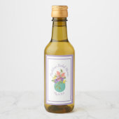 Pastel Spring Floral Wijn Etiket (Voorkant)