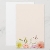Pastel Spring Flower Stationery Briefpapier (Voorkant / Achterkant)