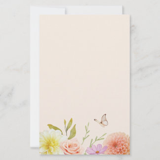 Pastel Spring Flower Stationery Briefpapier