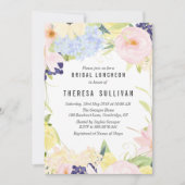 Pastel Spring Flowers Bridal Luncheon Invitation Kaart (Voorkant)