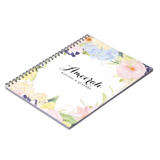 Pastel Spring Flowers Gepersonaliseerd Notitieboek (Linkerzijde)