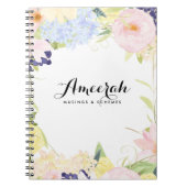 Pastel Spring Flowers Gepersonaliseerd Notitieboek (Voorkant)