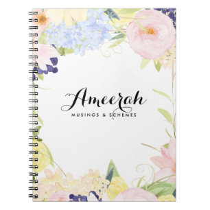 Pastel Spring Flowers Gepersonaliseerd Notitieboek