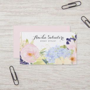 Pastel Spring Flowers Gepersonaliseerd Visitekaart Visitekaartje