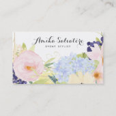 Pastel Spring Flowers Gepersonaliseerd Visitekaart Visitekaartje (Voorkant)