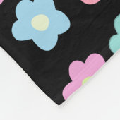 Pastel Spring Flowers op zwart Fleece Deken (Hoek)