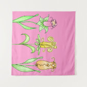 Pastel Spring Flowers Tapestry Wandkleed (Voorkant (horizontaal))