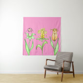 Pastel Spring Flowers Tapestry Wandkleed (In situ)