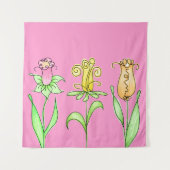 Pastel Spring Flowers Tapestry Wandkleed (Voorkant)