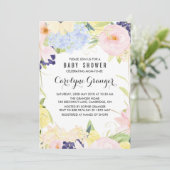 Pastel Spring Flowers Waterverf Baby shower Kaart (Staand voorkant)