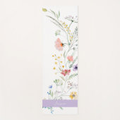 Pastel Spring Flowers with Script Name Yogamat (Voorkant)
