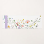Pastel Spring Flowers with Script Name Yogamat (Voorkant (horizontaal))