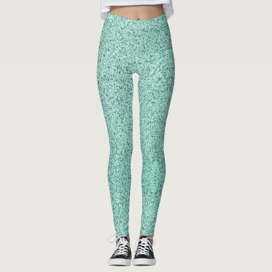 Pastel Spring Green Concrete Textuur Leggings (Voorkant)