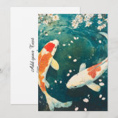 Pastel Spring Koi Blossom Feestdagenkaart (Voorkant / Achterkant)