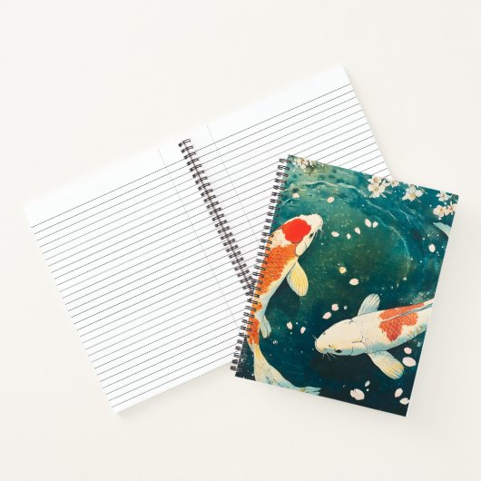 Pastel Spring Koi Blossom Notitieboek (Binnen)