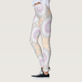 Pastel Spring Mandala Patroon in zachte symmetrie Leggings