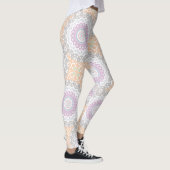 Pastel Spring Mandala Patroon in zachte symmetrie Leggings (Rechts)