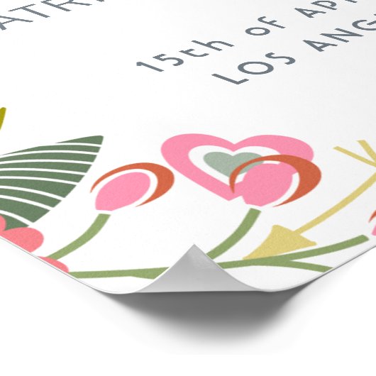 Pastel Spring meadow welkomstbord voor bruiloft Poster (Hoek)