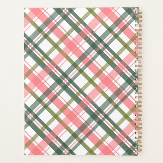 Pastel Spring Plaid Gepersonaliseerde Planner (Achterkant)