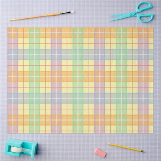Pastel Spring Plaid Tissuepapier (Craft)