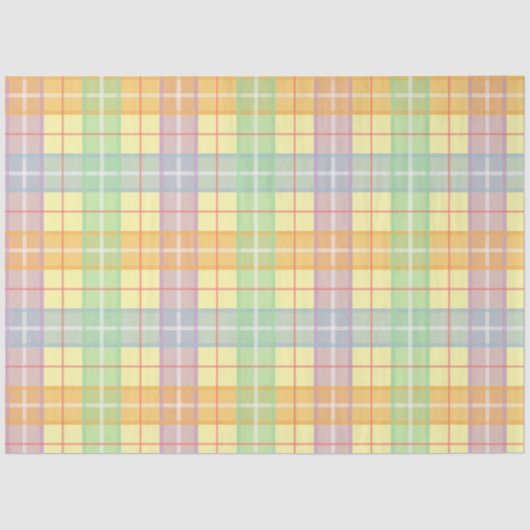 Pastel Spring Plaid Tissuepapier (Voorkant)