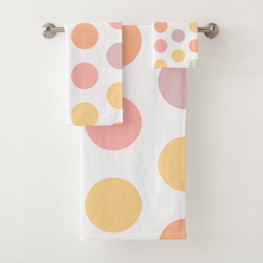 Pastel Spring Polka-Stippen Bath Towels Bad Handdoek (Insitu)