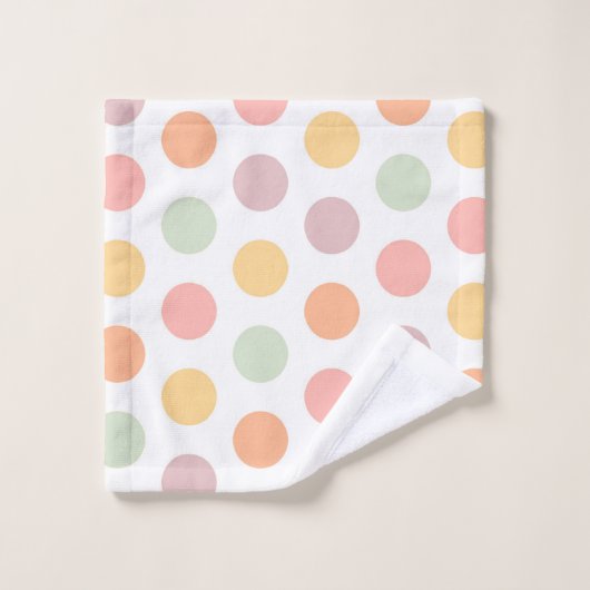 Pastel Spring Polka-Stippen Bath Towels Bad Handdoek (Wasdoekje)