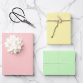Pastel Spring – roze, geel, groen inpakpapier Vel
