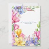 Pastel Spring Tulpen Crocus Huwelijksuitnodiging Kaart (Achterkant)