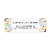 Pastel Spring Waterverf Flowers Etiket (Voorkant)