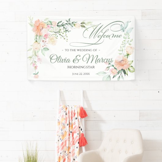 Pastel Spring Waterverf Flowers Spandoek (Insitu)