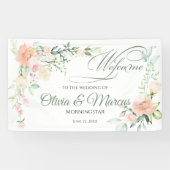 Pastel Spring Waterverf Flowers Spandoek (Horizontaal)