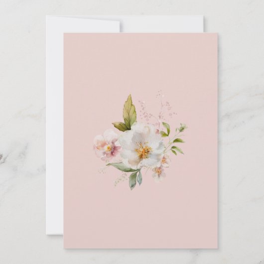 Pastel Spring Wildflower Bridal Shower Invitation Kaart (Achterkant)