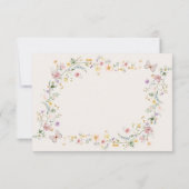 Pastel Spring Wildflower Vlinders Bruiloft RSVP Kaart (Achterkant)